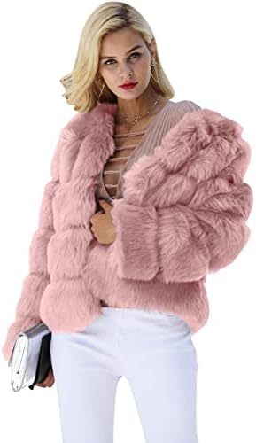 Fluffy faux fur short coat
